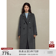 自巧（ZIQIAO）小個(gè)子正肩100%全羊毛雙面呢大衣女2023冬季新款毛呢西裝外套 淺棕灰 XS (2碼)