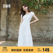 森馬（Semir）連衣裙女白月光氣質(zhì)溫柔夏季2025蝴蝶結(jié)優(yōu)雅U領(lǐng)長(zhǎng)裙109325114004