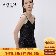 艾諾絲雅詩商場同款春秋新款節(jié)日派對亮片吊帶氣質(zhì)V領(lǐng)優(yōu)雅背心10125201 黑色 S