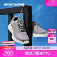 斯凱奇（Skechers）輕奇跑鞋丨秋季男女款系帶超輕軟彈減震透氣運(yùn)動(dòng)鞋體育訓(xùn)練鞋 男款-炭灰色/橘色/CCOR 42.5