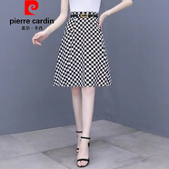 皮爾卡丹（pierre cardin）官方品牌高端韓版短袖半身裙套裝女夏季新款釘珠上衣時(shí)尚減齡格裙 599黑裙 S