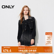 ONLY秋季復(fù)古水洗牛仔裙套裝短裙連衣裙女|124442003 J09 深牛仔灰色 M (165) 84A