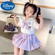 迪士尼寶寶庫洛米套裝女童jk學(xué)院風(fēng)套裝中大童蝴蝶結(jié)兒童時(shí)髦洋氣兩件套薄款 紫色 【促銷價(jià)】 150 建議140-150cm 學(xué)院風(fēng)套裝