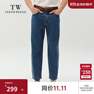 Teenie Weenie小熊男裝牛仔褲2025春季新款潮流美式復(fù)古修身錐形褲 藍(lán)色 M