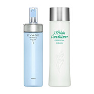 ALBION澳爾濱健康水爽膚精萃液化妝水330ml 煥白水乳套裝（清爽型）補水保濕