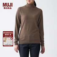 無(wú)印良品 MUJI 女式  天竺 高領(lǐng)毛衣 女款黑色長(cháng)袖針織衫秋冬毛衫BAG05A0A 深咖啡色 M