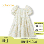 巴拉巴拉女童裙子兒童連衣裙夏裝中大童牛仔裙甜美泡泡袖208224111035
