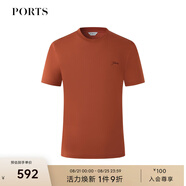 PORTS寶姿男裝時(shí)尚休閑修身款圓領(lǐng)短袖T恤MM9N106LCC039 布朗尼色 L