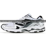 美津濃（MIZUNO）WaveRider10復古低幫跑步鞋男款白銀色 40.5