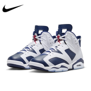 耐克（NIKE）男鞋 Jordan 6 AJ6 奧運(yùn)白藍(lán) 飛人喬6復(fù)古高幫實(shí)戰(zhàn)訓(xùn)練運(yùn)動(dòng)籃球鞋 CT8529-164 40.5