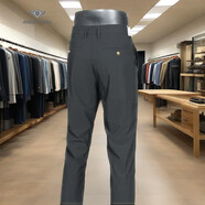 ANDSEEYOU 潮牌男士西褲 通勤夏季新款商務(wù)休閑西裝褲潮流英倫風(fēng)時(shí)尚長(cháng)褲子 黑色 28