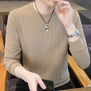 七匹狼（SEPTWOLVES）春秋季新款衛衣男士潮流寬松打底衫圓領(lǐng)套頭上衣帥氣男裝長(cháng)袖體恤 卡其色 M