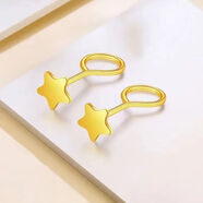 KZD老鳳凰耳釘女彎鉤星星in風(fēng)耳針耳環(huán)耳飾洋氣不掉色馬年禮物 五角星彎鉤耳釘 0.139g推薦大