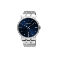 精工（SEIKO）premier系列 藍(lán)寶石玻璃簡約 石英機(jī)芯 鋼表帶 日韓表 男表 藍(lán)色 藍(lán)色表盤
