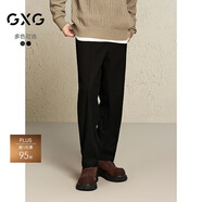 GXG男裝休閑褲西褲男士保暖長褲24年冬新品 黑色 185/XXL