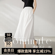 晚白【新品】2025秋款亞麻白色半裙親膚透氣棉麻半身裙高級(jí)感裙子 白色 XL