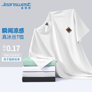 真維斯（Jeanswest）冰絲短袖T恤男夏季純色體恤衫寬松大碼運動(dòng)健身半袖男士速干上衣