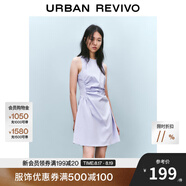 UR2025春季新款女摩登氣質(zhì)褶皺收腰顯瘦無(wú)袖連衣裙UYY750030 淡紫 XS