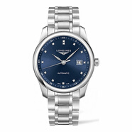 浪琴Longines浪琴手表男 名匠系列時(shí)尚鑲鉆機械男表 L2.793.4.97.6藍盤(pán)男表40mm