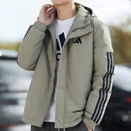 阿迪達斯（adidas）棉服男裝2025冬季新款連帽外套保暖加厚運動(dòng)服休閑夾克棉襖上衣 JY8305銀灰色 M 推薦135-155斤
