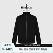 比音勒芬（Biemlfdlkk）【抗UV防曬】春秋季男士上衣休閑運動(dòng)外套戶(hù)外風(fēng)凈色立領(lǐng)夾克百搭 07黑 S