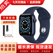 手表Apple Watch S6 SE二手智能手表 S6蜂窩版GPS二手蘋果電話手表 S6/蜂窩/深藍(lán)色 99新 40mm(41mm)