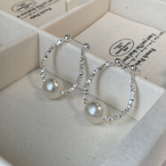 銀針耳釘迷度S925碎銀子耳環(huán)小眾設計感珍珠 【銀針】一對