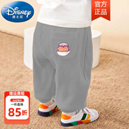 迪士尼（Disney）寶寶褲子春秋新款童裝嬰兒燈芯絨長(zhǎng)褲男童加絨休閑褲冬裝女童衛(wèi)褲 (常規(guī)款)灰色  薄款  夏季透氣 30℃左右 120 cm 建議105-115cm左右
