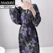 莫代爾國風(fēng)蝴蝶印花睡裙女春秋新款2025大碼新中式長(cháng)袖棉綢連衣裙加長(cháng)裙 彩蝴蝶+發(fā)圈HX2401長(cháng)袖裙 均碼 裙長(cháng)120可穿至20b