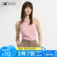 G2000【多面彈性】G2000女裝SS24商場新款高級感羅紋布料圓領百搭背心 羅紋布料-粉色高圓領20寸 M