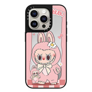 正屋CASETi泡泡瑪特Labubu粉色蝴蝶結拉布布蘋(píng)果16promax手機殼適用iPhone15pro可愛(ài)卡通12/13/14防摔 C家頂配 粉色蝴蝶結拉布布 正版鏡面 iPhone 14 Pro Max