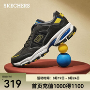 斯凱奇（Skechers）七夕禮物男鞋復(fù)古潮流拼接低幫耐磨時(shí)尚老爹鞋舒適休閑運(yùn)動(dòng)鞋百搭 黑色/黃色/BKYL 40