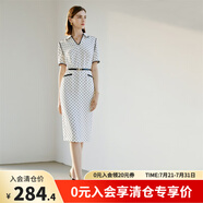 顏域（YANYEE）收腰波點連衣裙女夏裝2024新款輕熟風(fēng)V領(lǐng)職場氣質(zhì)包臀一步裙 白色 L/40