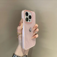 夢(mèng)妮熊網(wǎng)紅高顏值ins風(fēng)三合一閃粉清新綠適用蘋(píng)果15promax手機殼iPhone16pro高級女新爆款14防摔13全包 【淺粉色+送定制亮標】高顏值三合一 iPhone 15
