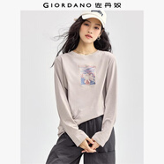 佐丹奴長(zhǎng)袖T恤女純棉油畫(huà)主題復(fù)古風(fēng)印花圓領(lǐng)上衣女13394793
