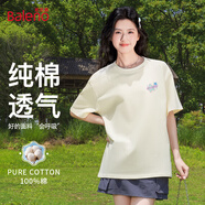 班尼路（Baleno）純棉T恤女夏季2025新款設(shè)計(jì)感寬松圓領(lǐng)短袖女款時(shí)尚百搭體恤上衣