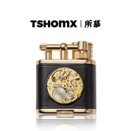 TSHOMX打火機機械復古砂輪實(shí)用驚喜定制實(shí)用小眾生日禮物送男友高顏值 D款黑色+森綠禮盒【可定制】含油