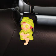麗田可愛浴袍女孩汽車掛鉤椅背隱藏式女生車內(nèi)飾車載創(chuàng)意車內(nèi)用品大全 面膜綠衣女孩掛鉤