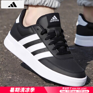 阿迪達斯 （adidas）板鞋男鞋 2025夏季新款運動鞋低幫透氣休閑鞋耐磨輕便小白鞋 透氣板鞋/黑色/時尚 42 （內(nèi)長260mm）