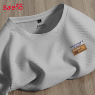 班尼路（Baleno）t恤男夏季美式復古休閑潮流百搭圓領(lǐng)上衣重磅華夫格抗皺打底短袖