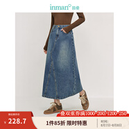 茵曼（INMAN）時(shí)尚繡花女裝立領(lǐng)襯衫洋氣寬松休閑2025夏季新款長袖襯衣 牛仔藍(lán)半身裙-18438189 L （褲子 28碼）