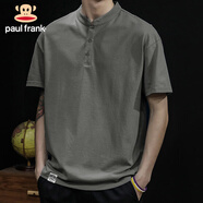 大嘴猴（paul frank）短袖男士Polo衫夏季短袖t恤男休閑潮牌體恤上衣男裝 灰色 M 