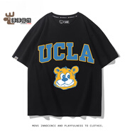 魅藤（meyltten）UCLA短袖加利福尼亞大學(xué)洛杉磯分校周邊T恤男女學(xué)生夏季純棉T恤衫 黑色2 均碼 110