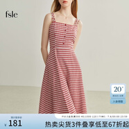 FANSILANEN范思藍(lán)恩22FS2124法式格子吊帶連衣裙女夏季長(zhǎng)款甜美氣質(zhì)顯瘦裙子 吊帶紅白格 XS
