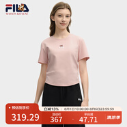 FILA 韓素希同款|斐樂(lè )官方女裝針織短袖2025夏新款修身小狐貍刺繡T恤 玫瑰深粉-PK XL 175/92A/XL