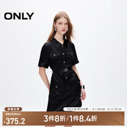 ONLY夏季休閑百搭POLO領(lǐng)高腰顯瘦短裙連衣裙女|124207106 H1Z 黑色 S (160) 80A