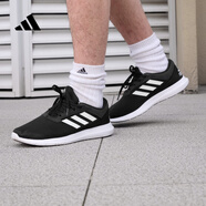 adidas CORERACER隨心暢跑網(wǎng)面休閑跑步鞋男子阿迪達(dá)斯官方輕運(yùn)動   黑/白 FX3581   42