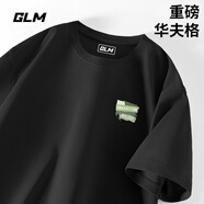 GLM華夫格短袖男款夏季寬松大碼重磅白色五分袖簡約百搭圓領男士t恤