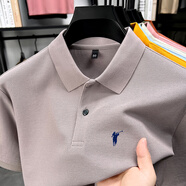 POLO SPORT奧萊品牌折扣保羅短袖T恤男棉夏季新款刺繡馬標(biāo)polo衫 淡紫[100％純棉] 4XL-190[適合185-210斤] 均碼