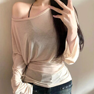 妙奕嘉防曬罩衫長(zhǎng)袖t恤女夏季新款2025年寬松t恤衫薄款上衣女打底空調(diào)衫 辣妹修身百搭長(zhǎng)袖斜肩罩衫 L 【只有內(nèi)搭美背-建議100-130】